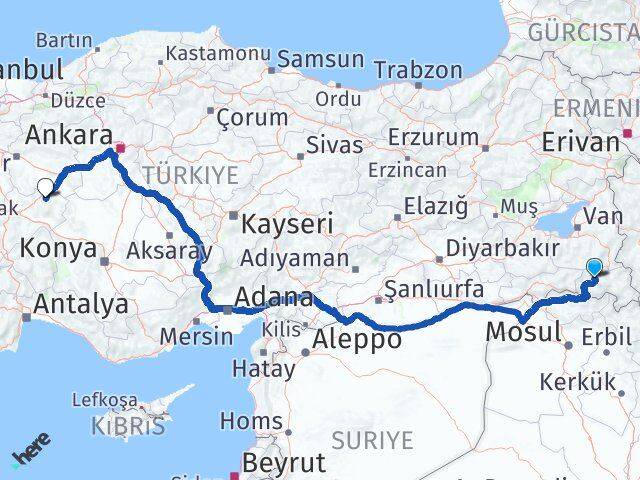 Hakkari Emirdağ Afyonkarahisar Arası Kaç Km - Yol Haritası