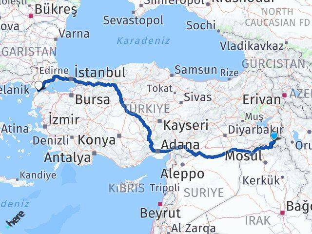 Hakkari Gelibolu Çanakkale Arası Kaç Km - Yol Haritası
