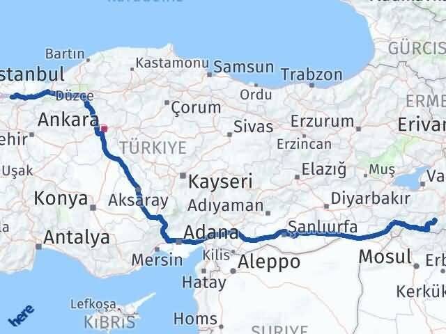 Hakkari Gölcük Kocaeli Arası Kaç Km - Yol Haritası
