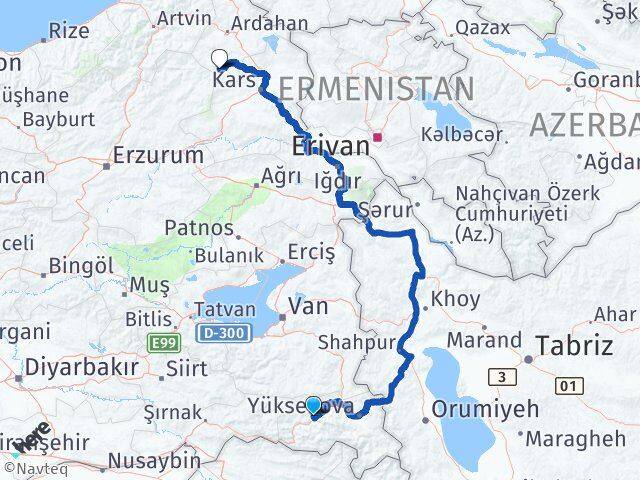 Hakkari Göle Ardahan Arası Kaç Km - Yol Haritası