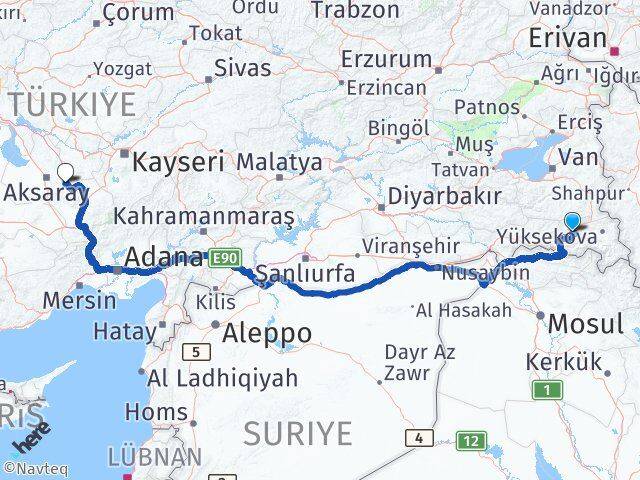 Hakkari Güzelyurt Aksaray Arası Kaç Km - Yol Haritası