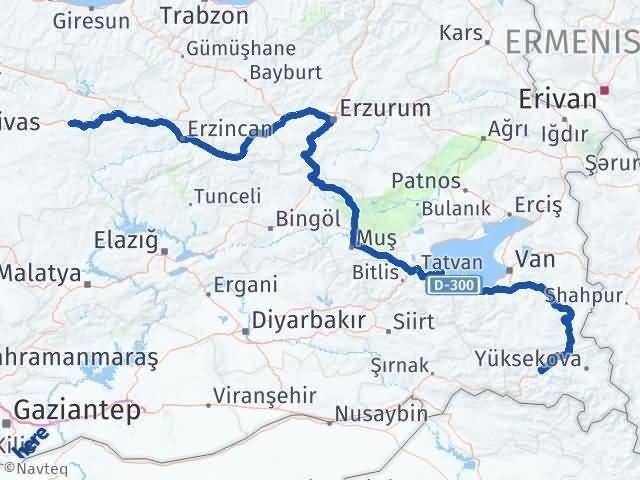 Hakkari İmranlı Sivas Arası Kaç Km - Yol Haritası
