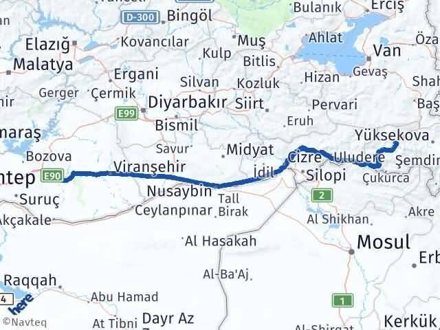 Hakkari Karaköprü Şanlıurfa Arası Kaç Km - Yol Haritası