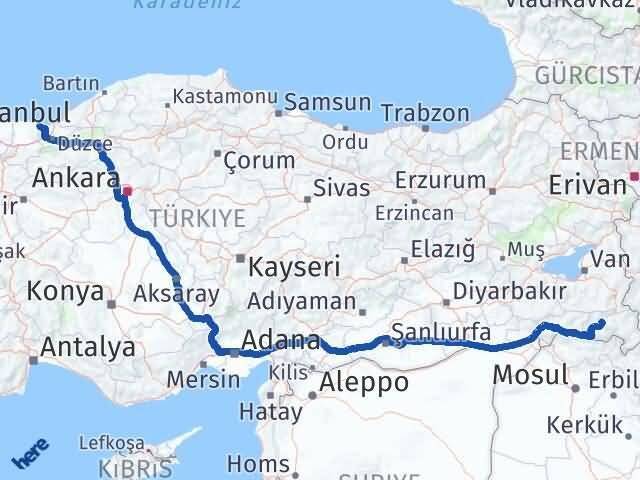 Hakkari Kocaali Sakarya Arası Kaç Km - Yol Haritası