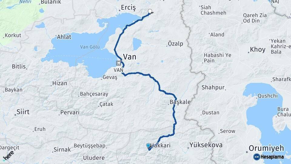 Hakkari Muradiye Van Arası Kaç Km - Yol Haritası