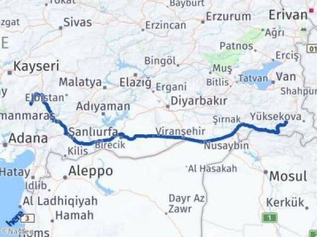 Hakkari Saimbeyli Adana Arası Kaç Km - Yol Haritası