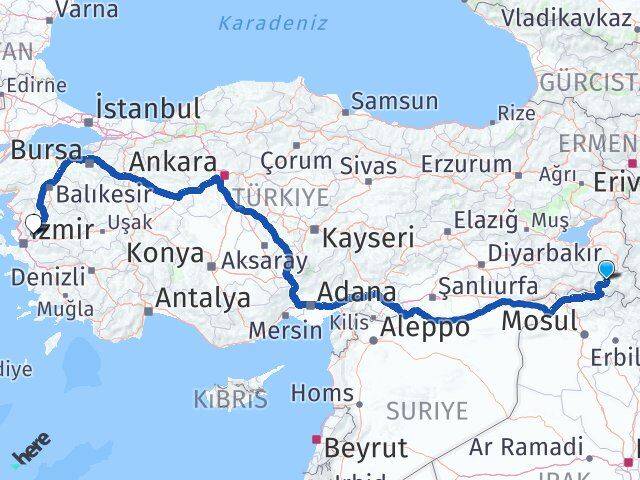 Hakkari Şehzadeler Manisa Arası Kaç Km - Yol Haritası