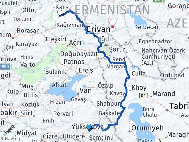 Hakkari Selim Kars Arası Kaç Km - Yol Haritası