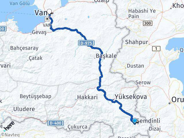 Hakkari Şemdinli Tuşba Van Arası Kaç Km - Yol Haritası