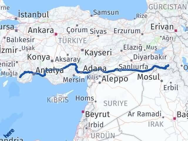 Hakkari Seydikemer Muğla Arası Kaç Km - Yol Haritası