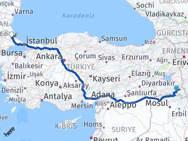 Hakkari Vize Kırklareli Arası Kaç Km - Yol Haritası