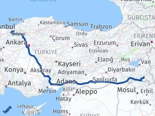 Hakkari Yığılca Düzce Arası Kaç Km - Yol Haritası