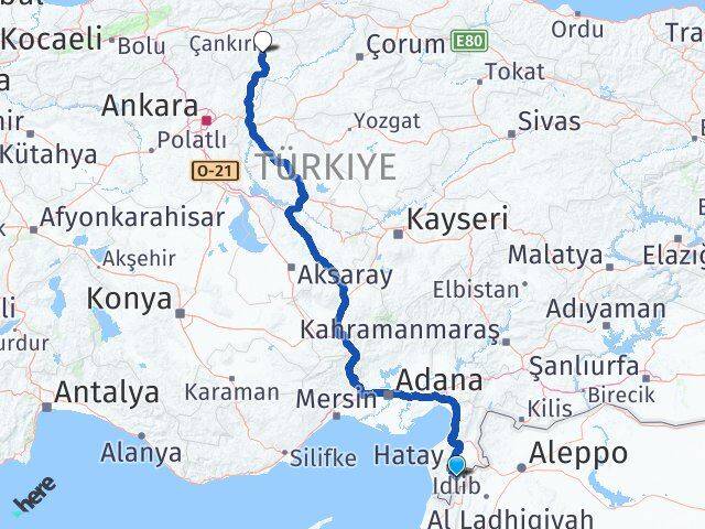 Hatay Altınözü Çankırı Arası Kaç Km - Yol Haritası