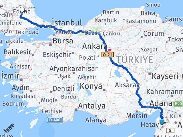 Hatay Altınözü Kırklareli Arası Kaç Km - Yol Haritası