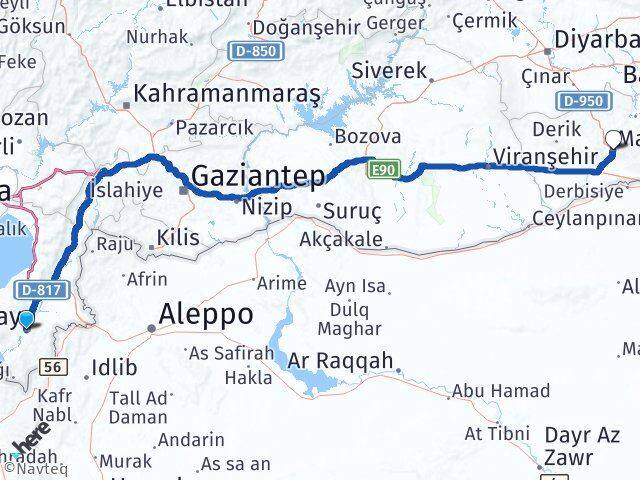 Hatay Artuklu Mardin Arası Kaç Km - Yol Haritası