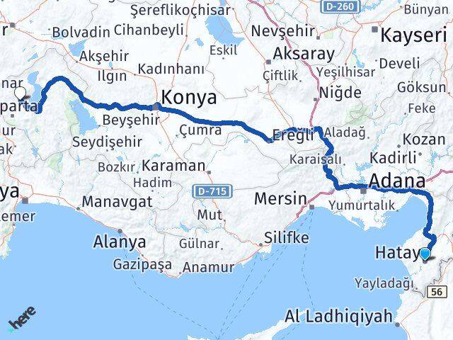Hatay Atabey Isparta Arası Kaç Km - Yol Haritası