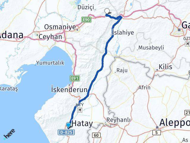 Hatay Bahçe Osmaniye Arası Kaç Km - Yol Haritası
