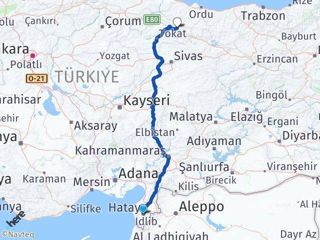 Hatay Başçiftlik Tokat Arası Kaç Km - Yol Haritası