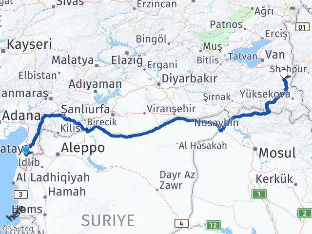 Hatay Başkale Van Arası Kaç Km - Yol Haritası