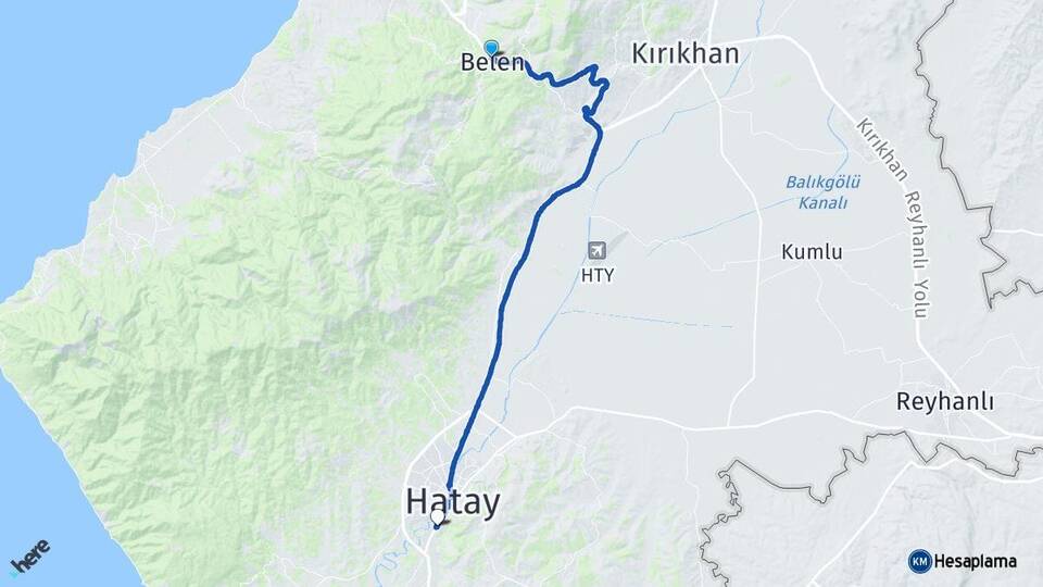Hatay Belen Defne Arası Kaç Km - Yol Haritası