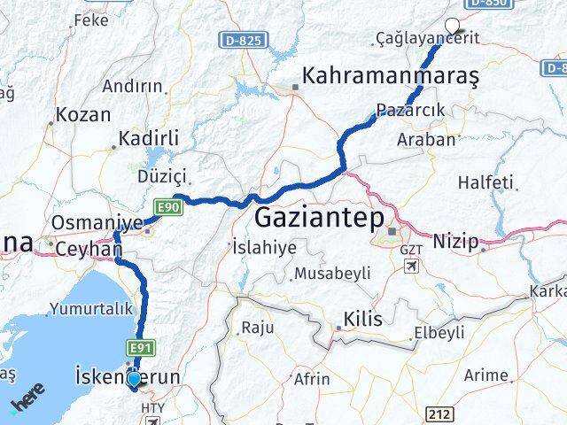 Hatay Belen Gölbaşı Adıyaman Arası Kaç Km - Yol Haritası