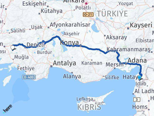 Hatay Bozdoğan Aydın Arası Kaç Km - Yol Haritası