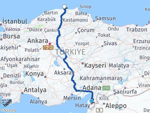 Hatay Bozkurt Kastamonu Arası Kaç Km - Yol Haritası
