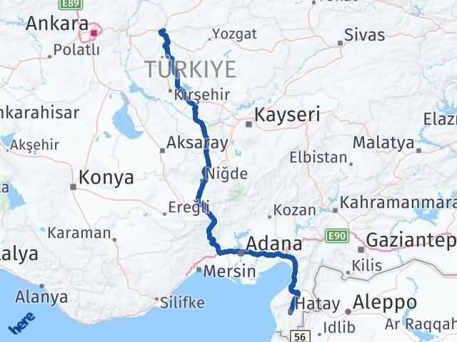 Hatay Delice Kırıkkale Arası Kaç Km - Yol Haritası