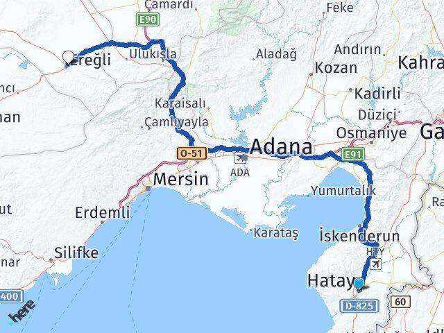 Hatay Ereğli Konya Arası Kaç Km - Yol Haritası