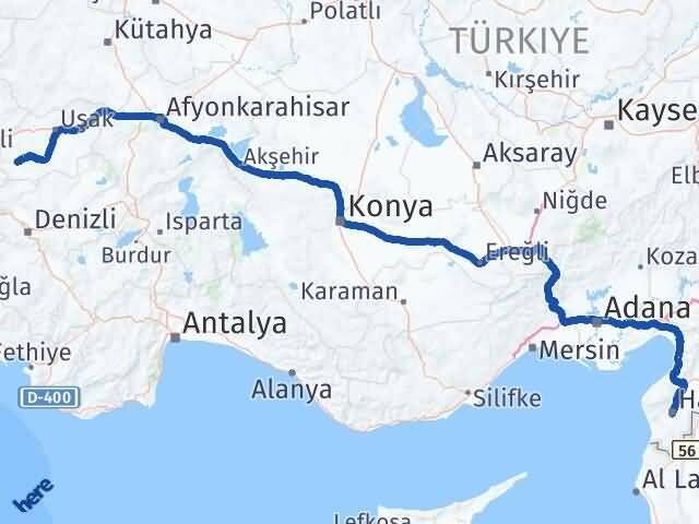 Hatay Eşme Uşak Arası Kaç Km - Yol Haritası