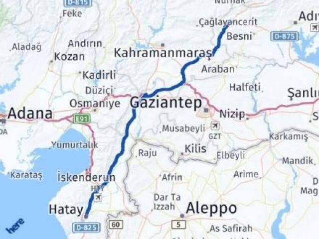 Hatay Gölbaşı Adıyaman Arası Kaç Km - Yol Haritası