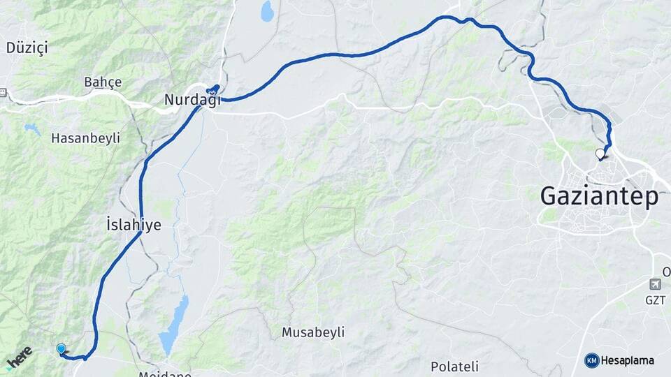 Hatay Hassa Akbez Gaziantep Arası Kaç Km - Yol Haritası