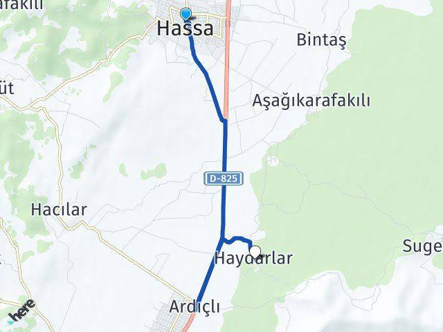 Hatay Hassa Haydarlar Hassa Arası Kaç Km - Yol Haritası