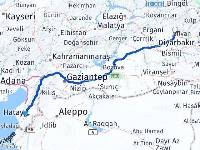 Hatay Hazro Diyarbakır Arası Kaç Km - Yol Haritası