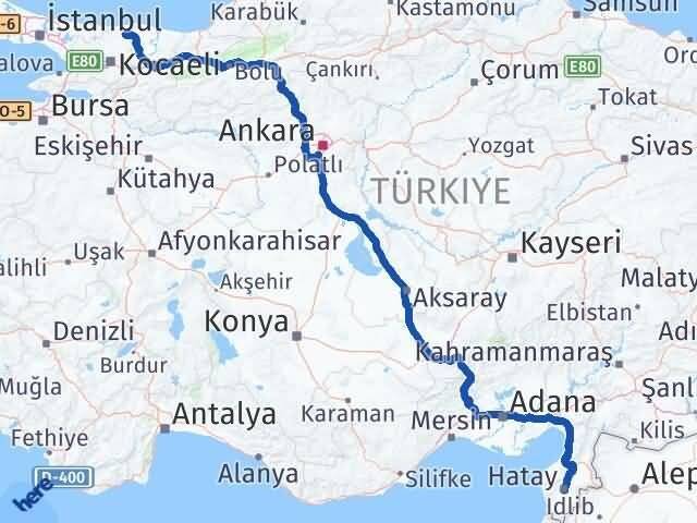 Hatay Kandıra Kocaeli Arası Kaç Km - Yol Haritası