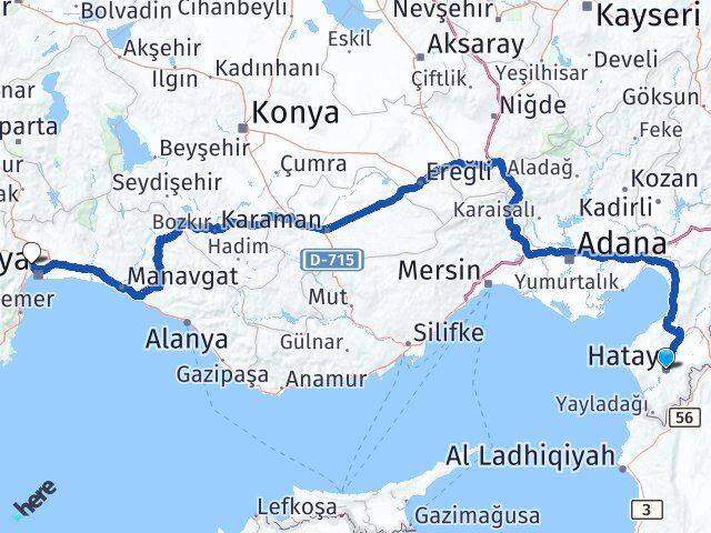 Hatay Kepez Antalya Arası Kaç Km - Yol Haritası
