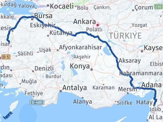 Hatay Kırkağaç Manisa Arası Kaç Km - Yol Haritası