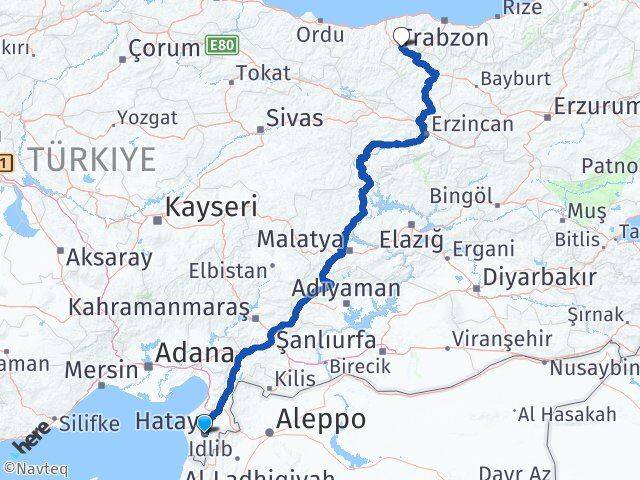 Hatay Kürtün Gümüşhane Arası Kaç Km - Yol Haritası