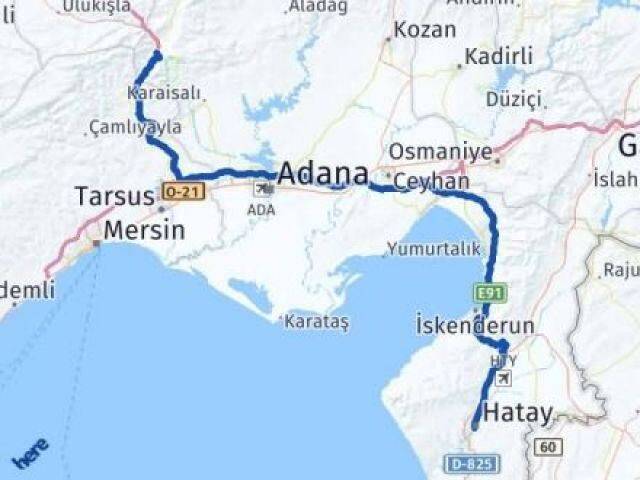 Hatay Pozantı Adana Arası Kaç Km - Yol Haritası