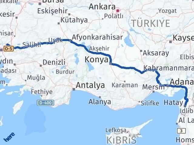 Hatay Şehzadeler Manisa Arası Kaç Km - Yol Haritası