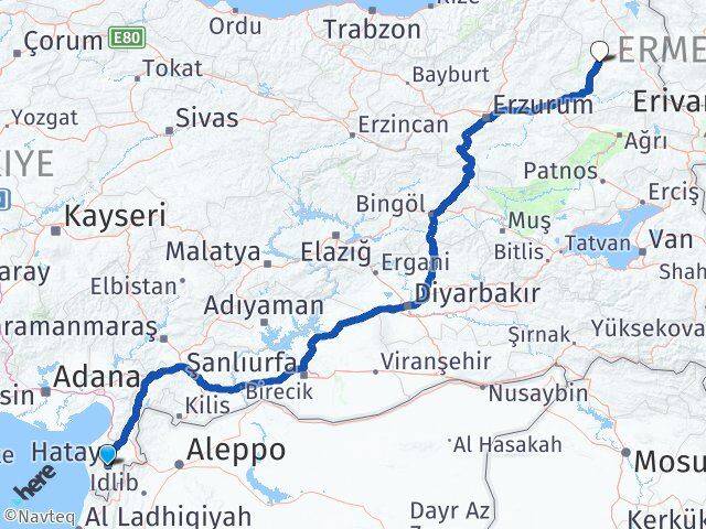 Hatay Selim Kars Arası Kaç Km - Yol Haritası