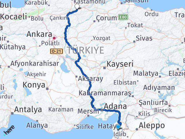 Hatay Tosya Kastamonu Arası Kaç Km - Yol Haritası