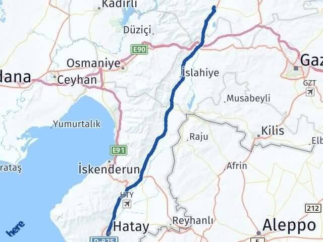 Hatay Türkoğlu Kahramanmaraş Arası Kaç Km - Yol Haritası