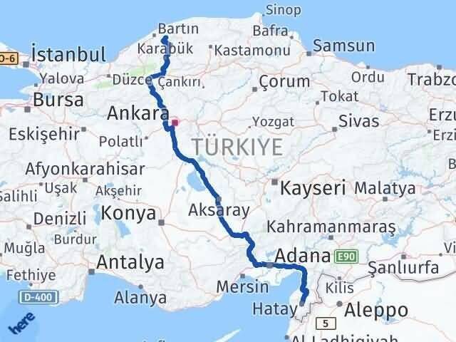Hatay Ulus Bartın Arası Kaç Km - Yol Haritası