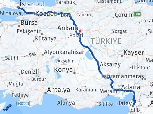 Hatay Üsküdar İstanbul Arası Kaç Km - Yol Haritası