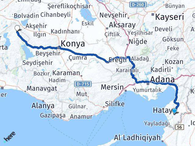 Hatay Yalvaç Isparta Arası Kaç Km - Yol Haritası