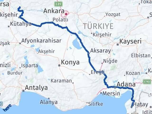 Hatay Yenipazar Bilecik Arası Kaç Km - Yol Haritası