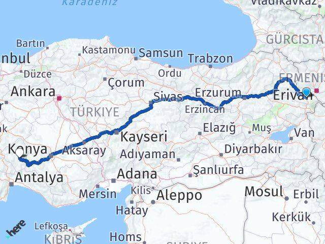 Iğdır Aksu Isparta Arası Kaç Km - Yol Haritası
