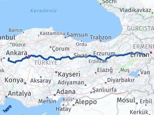 Iğdır Alpu Eskişehir Arası Kaç Km - Yol Haritası