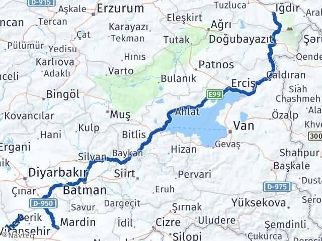 Iğdır Artuklu Mardin Arası Kaç Km - Yol Haritası